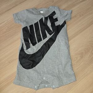 Nike Gray One-Piece Bodysuit with Black Logo